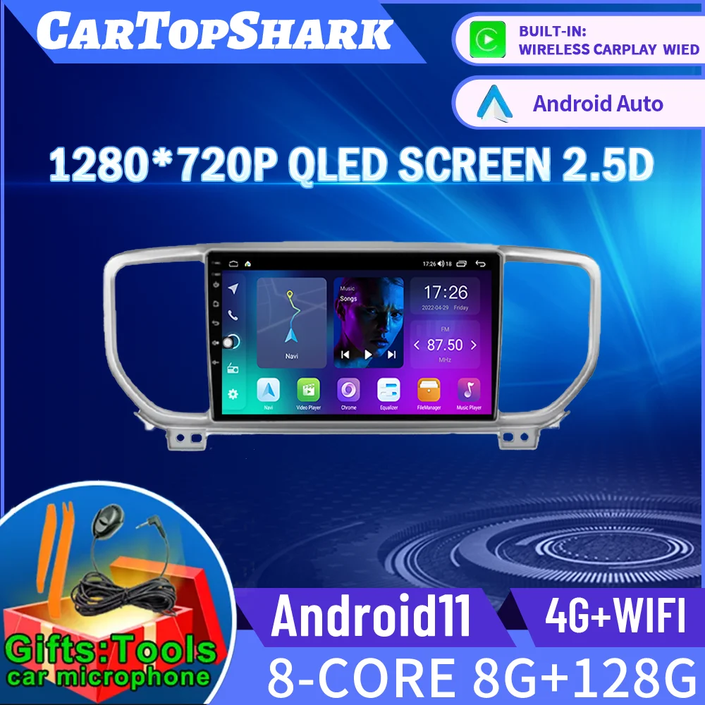 

Video Multimedia For Kia Sportage KX5 2019 Android 11 Car Radio RDS DSP 9 Inch Wireless Carplay Auto BT AHD WIFI SWC Stereo QLE