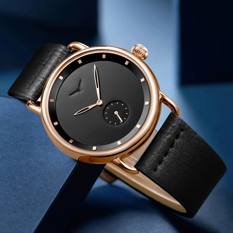 

SMVP2022 Top Brand Fashion Concise Quartz Watches Sport Fitness Men's Luxury Soft Genuine Leather Waterproof Watch For Men Orolo