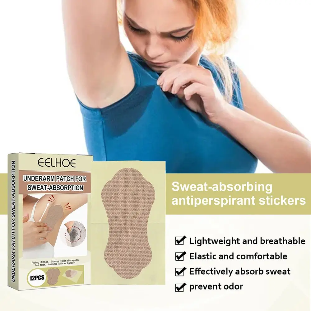 

12PCS New Non-ieakage Perspiration Women Deodorants Anti Sweat Pads Armpits Sweat Sticker Underarm Absorb Patch