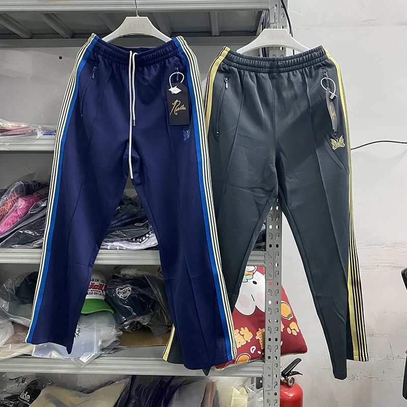 

Needles Drawstring Pants Men Women Track Embroidered Butterfly Sweatpants AWGE Trousers