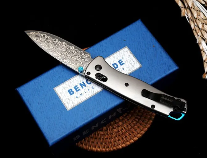 Benchmade 535 Damascus Steel Blade Tactical Folding Knife Titanium Alloy Handle Outdoor Survival Pocket Knives EDC Tool enlarge