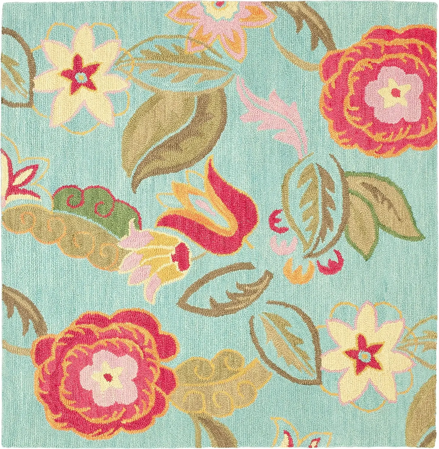 Коллекция расцветок 8 'квадратный синий/Multi Blm675A шерстяной коврик ручной работы