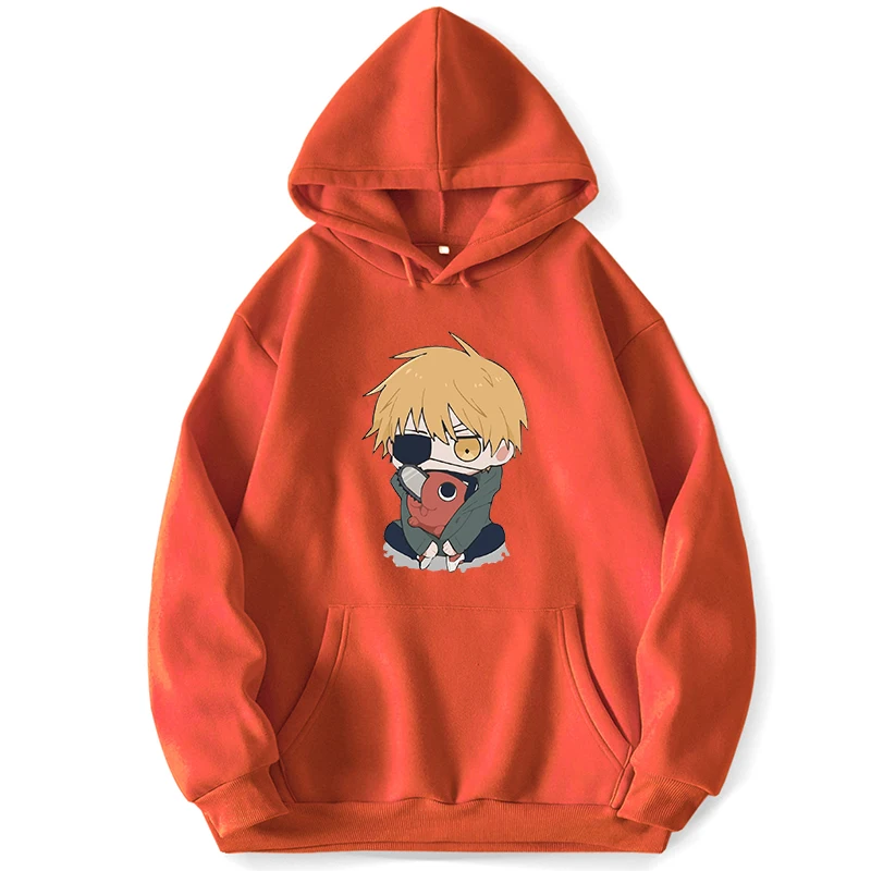

Chainsaw With Pochita Hooded Hoodie Sweatshirts Hoodies For Men Jumper Clothes Trapstar Pocket Spring Autumn Pullover Sweatshirt