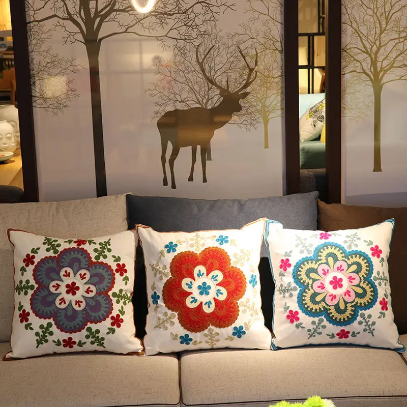

Polyester Linen Throw Pillow Covers Square Line Living Room Decoration Oil Painting Cushion Cover 45x45 Poster Velvet Sofa E0417