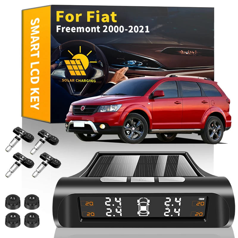 

Car Accessories Solar TPMS Tyre Pressure Monitoring System External Sensors Digital LCD Display USB For Fiat Freemont 2000-2021