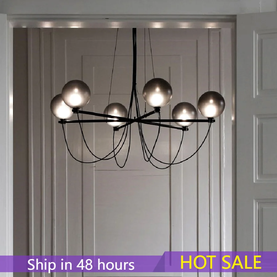 

Nordic Modern Creative LED Glass Bubble Chandelier Lighting for Luxury Living Room Dining Room Luminaire Glass Ball Pendant Lamp