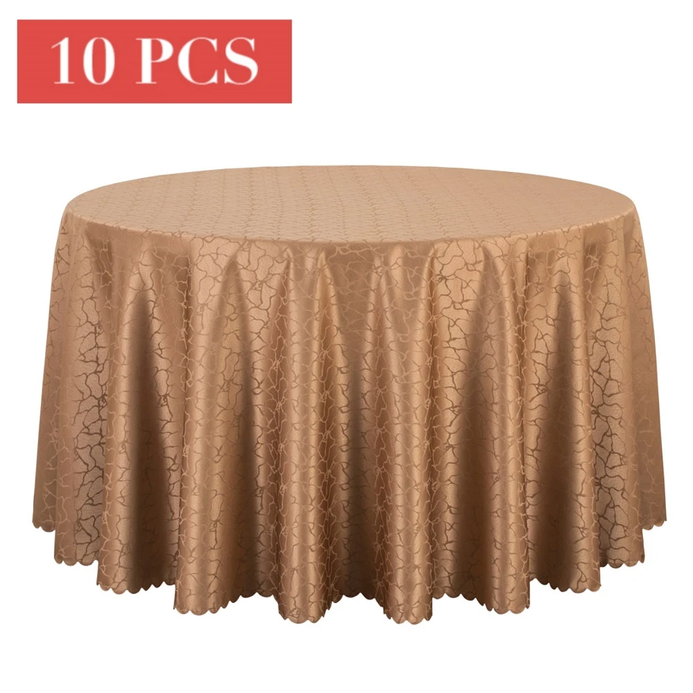 

10PCS Polyester Solid Jacquard Damask Table Cloth Round Dining Table Linens Square Decor White Red Tablecloths For Wedding Hotel