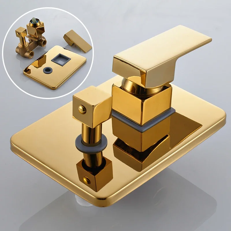 Vidric набор золотых смесителей для душа настенное крепление ультратонкая Душевая