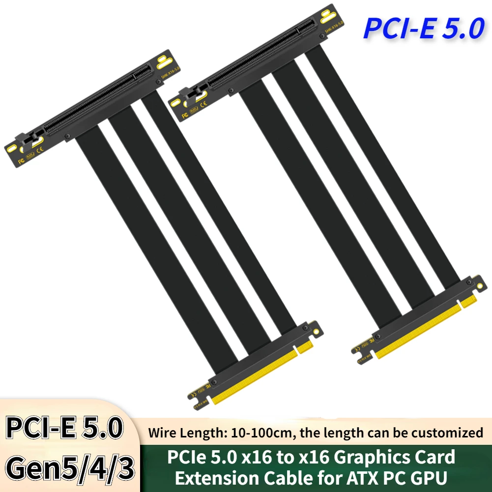 2023 Новое поступление PCI-E 5,0 X16 кабель расширения PCI Express 5,0 Графический удлинитель Gen 5/4/3 супер скорость для ATX PC GPU адаптер