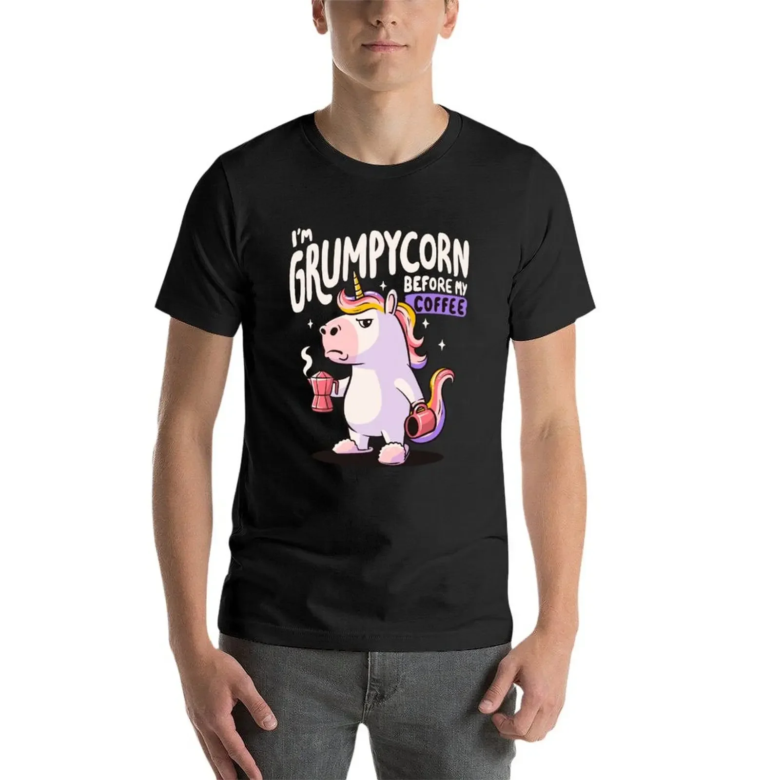 Grumpycorn-Cute Grumpy Unicorn Coffee Gift футболка винтажная одежда черные спортивные фанаты