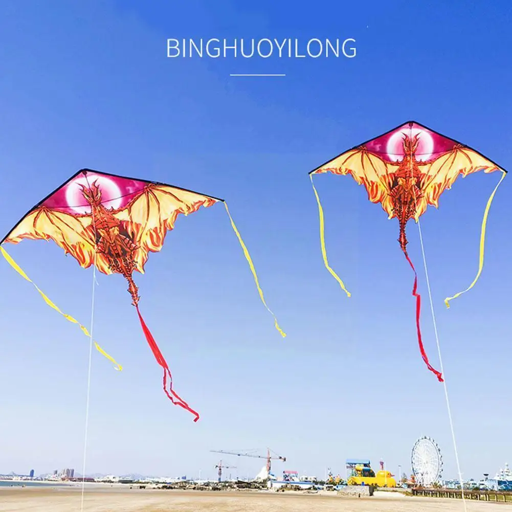 

Outdoor Toys For Children Ice & Fire Dragon Kites With String High Quality Ripstop Albatross Kite Large Animal Shape Flying E9e5