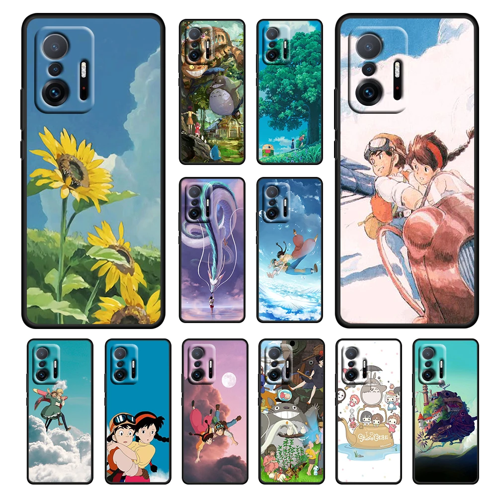 

Hot Anime TOTORO For Xiaomi 12 11 11T 10T Note 10 Mi 9T Ultra Pro Lite 5G Soft Silicone TPU Black Phone Case Cover Coque Capa