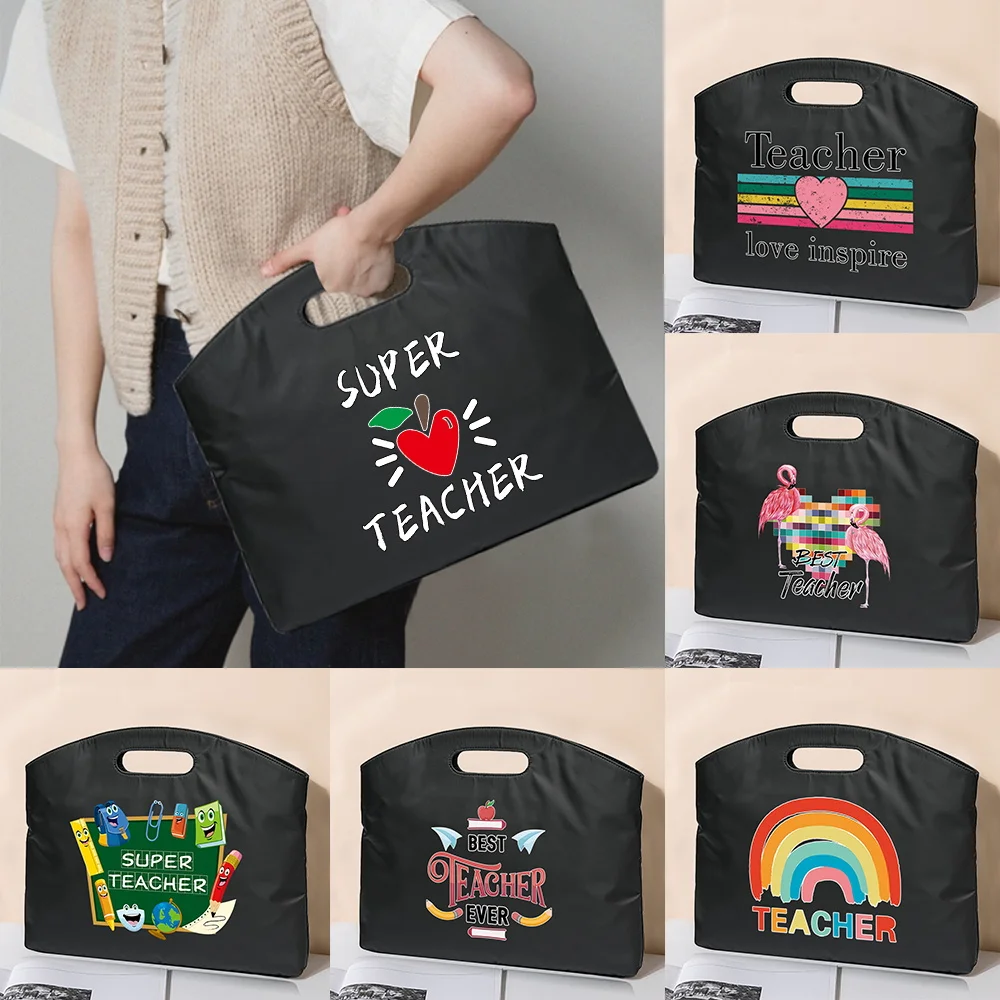 Business Briefcases Laptop Protection Case Teacher Series Pattern A4 Office Bag Conference Document Information Organizer Tote