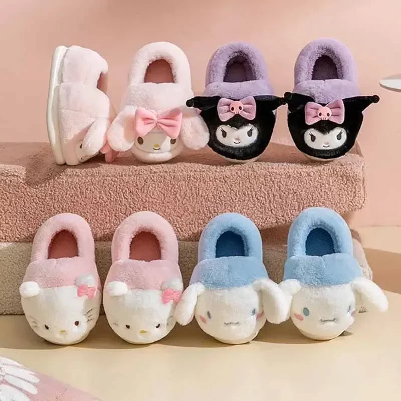 Детские Зимние Хлопковые Тапочки С Мультяшным Дизайном Нескользящая Мягкая