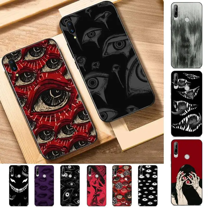 

Scary Face Eyes Phone Case for Huawei Y 6 9 7 5 8s prime 2019 2018 enjoy 7 plus