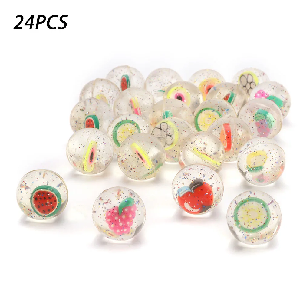 

24pcs Kid Clear Balls Favorite Fruits Birthday Party Rubber Bounce