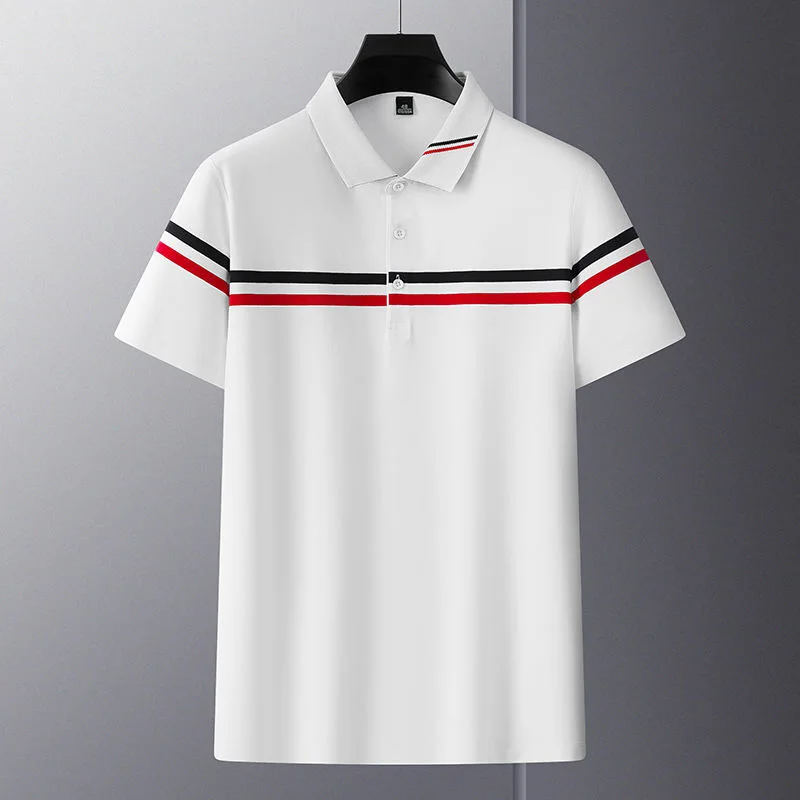 

High quality men's Striped Polo Shirt Lapel top 2022 summer luxury brand men's Cotton Short Sleeve T-Shirt casual Paul shirt
