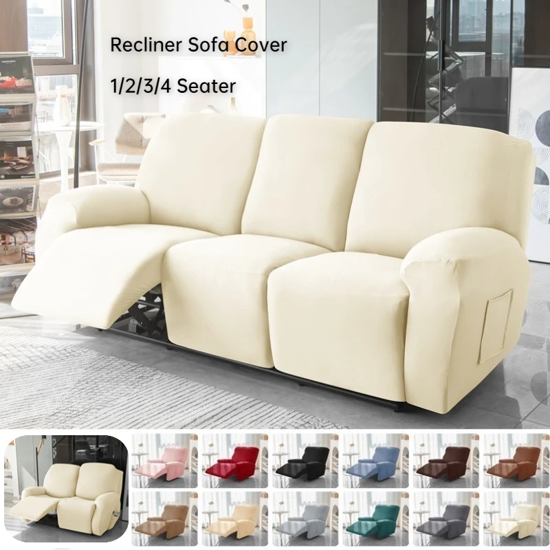 

1/2/3/4 Seater Recliner Sofa Covers Lazy Boy Relax Armchair Cover Elastic Sofa Protector Lounge Home Pets Anti-Scratch Removable