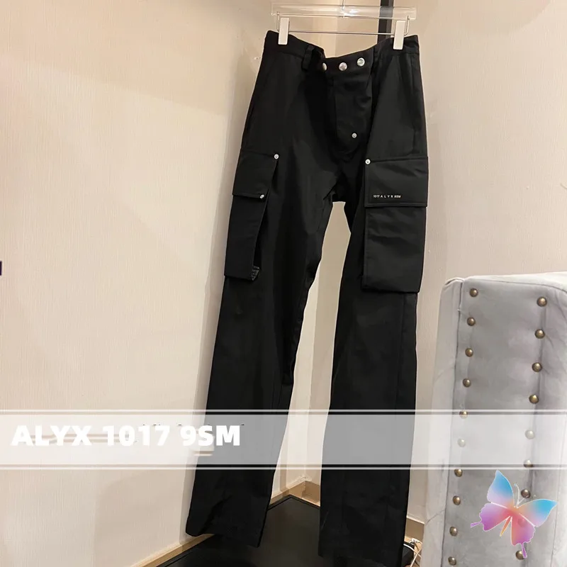 High Version ALYX 1017 9SM Pants 22ss Functional Wind Pocket Metal Buckle Vibe Wind Overalls Casual Black ALYX Trousers