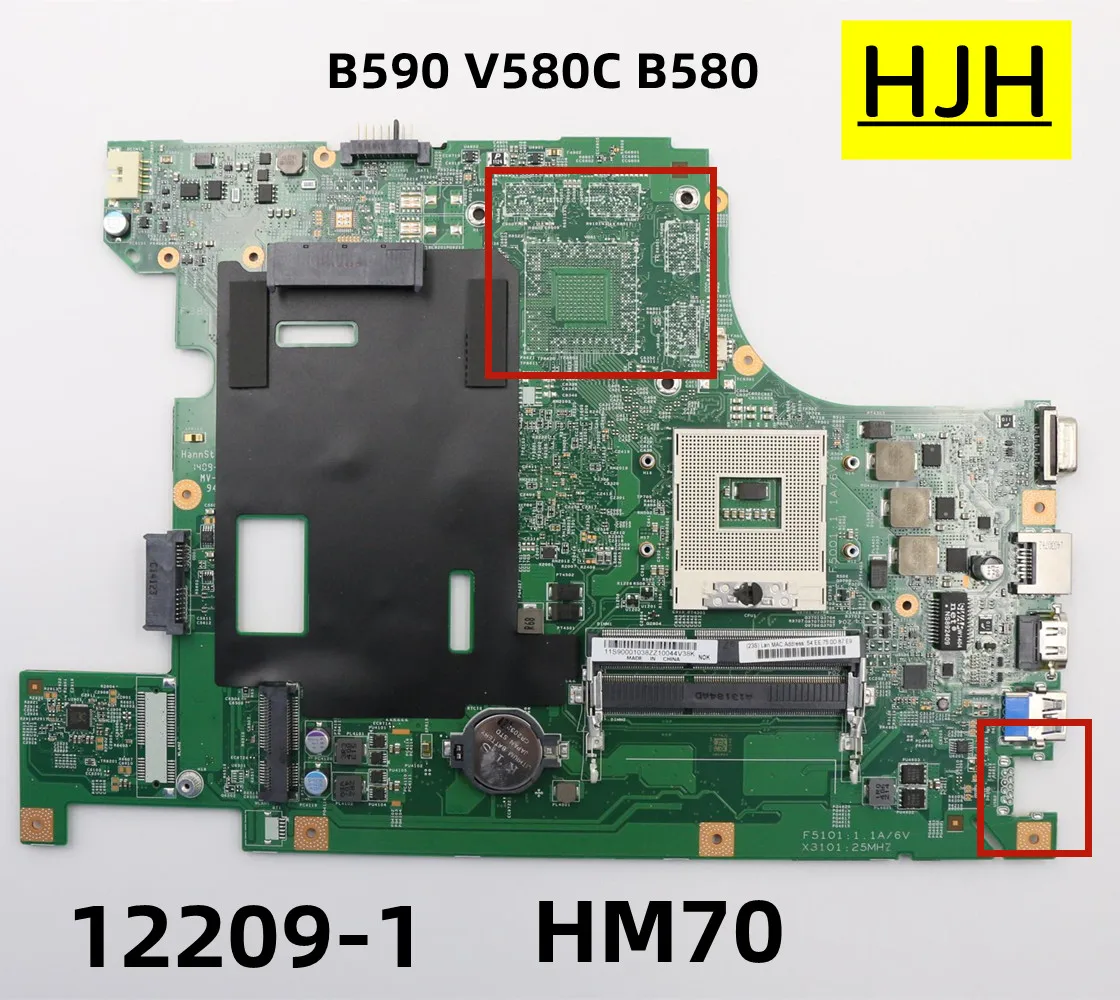 

For Lenovo Ideapad B590 Laptop 12209-1 Motherboard HM70 Only Support Pentium Celeron CPU 1*usb DDR3 Test OK