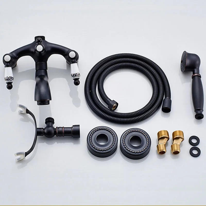 Bathroom Shower Head Full Copper Antique Handheld Set Bathtub Black Bronze Brushed Faucet |