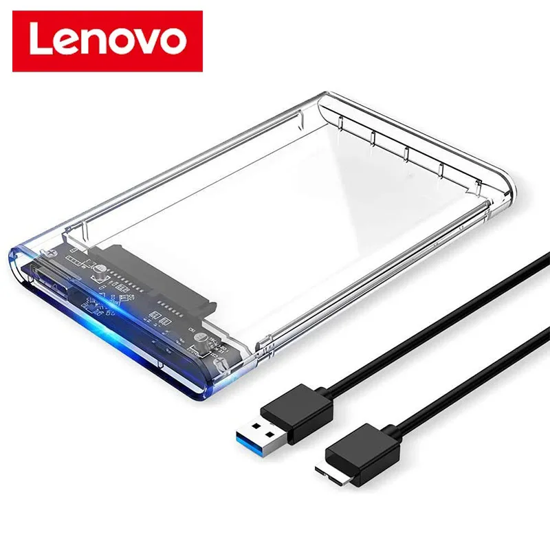 Корпус внешнего жесткого диска Lenovo USB 3.0 2 5 дюйма SATA-USB3.0 UASP Прозрачный портативный