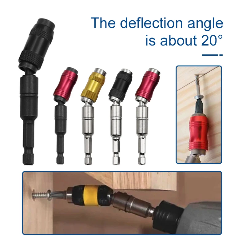 

1 pcs /10 pcs Multi-Angle Hexagonal Handle 6.35mm Quick Release Connecting Rod Electric Drill Screwdriver Quick Adapter Rod Bit