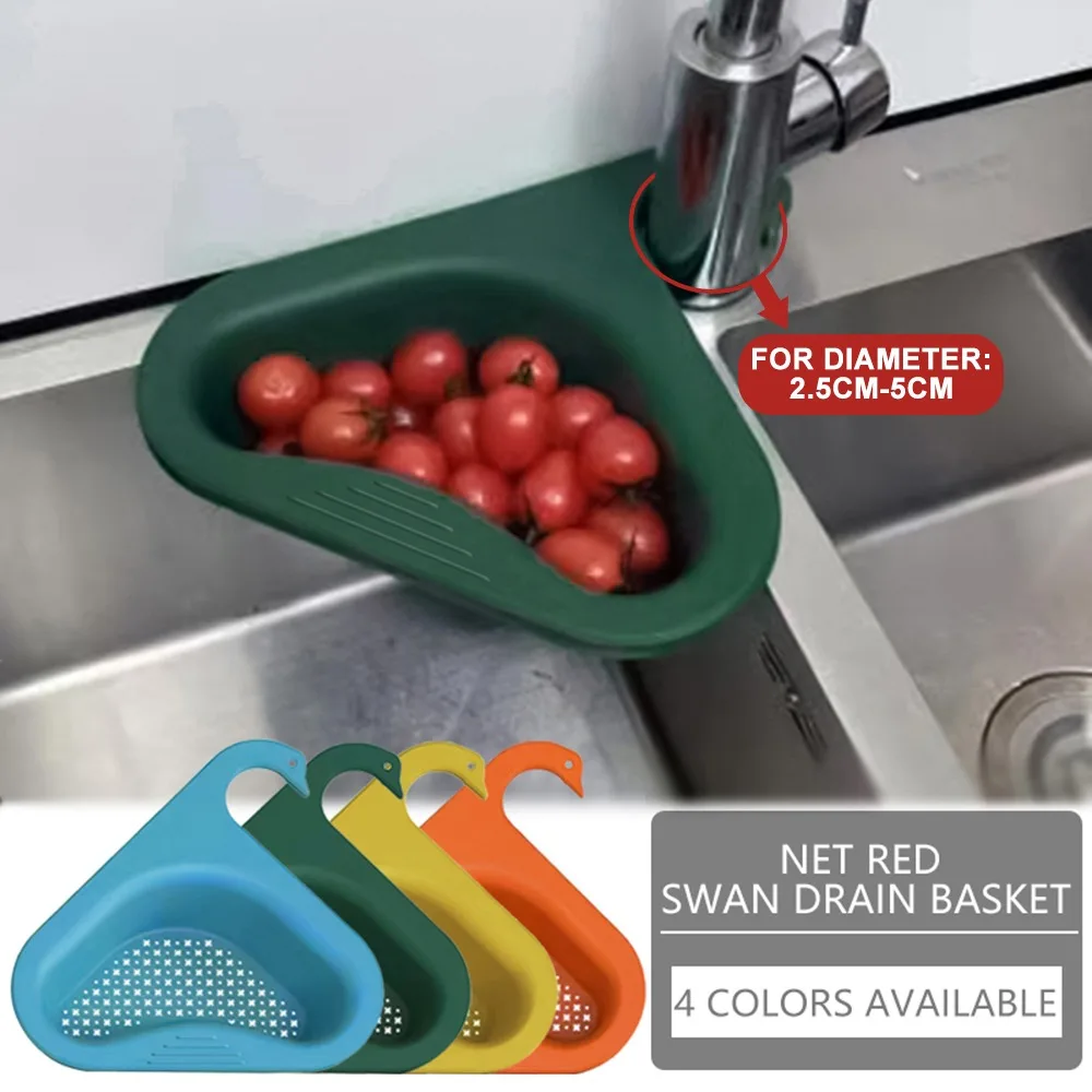 

New Kitchen Leftover Sink Strainer Sink Swan Drain Basket General Fruit and Vegetable Drain Basket Multifunctional Drain Basket
