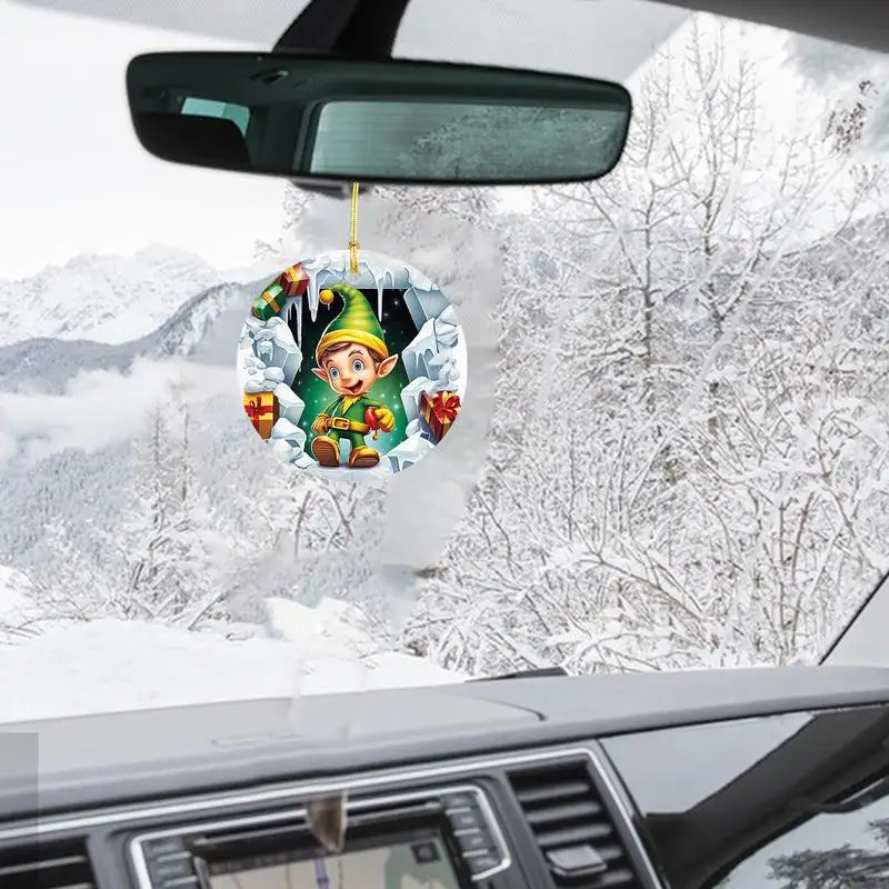 Рождественские украшения для детей акриловые 3D визуальные эффекты круглый