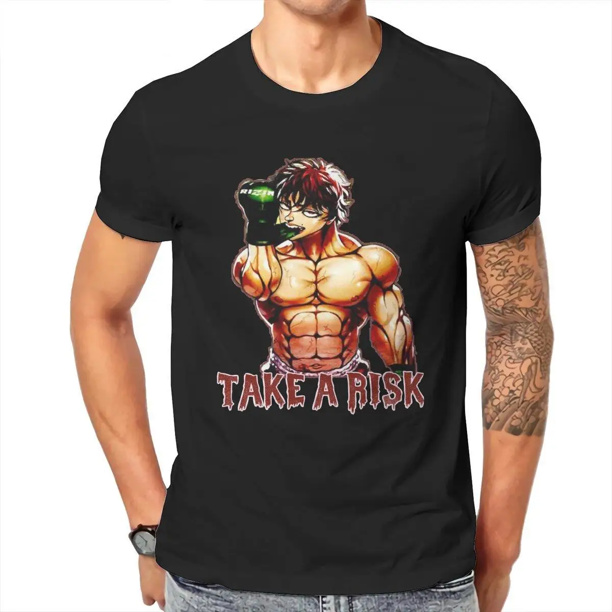 Men T-Shirts Baki Hanma The Grappler  Fun 100% Cotton Tees Short Sleeve  T Shirt Crew Neck Clothing New Arrival