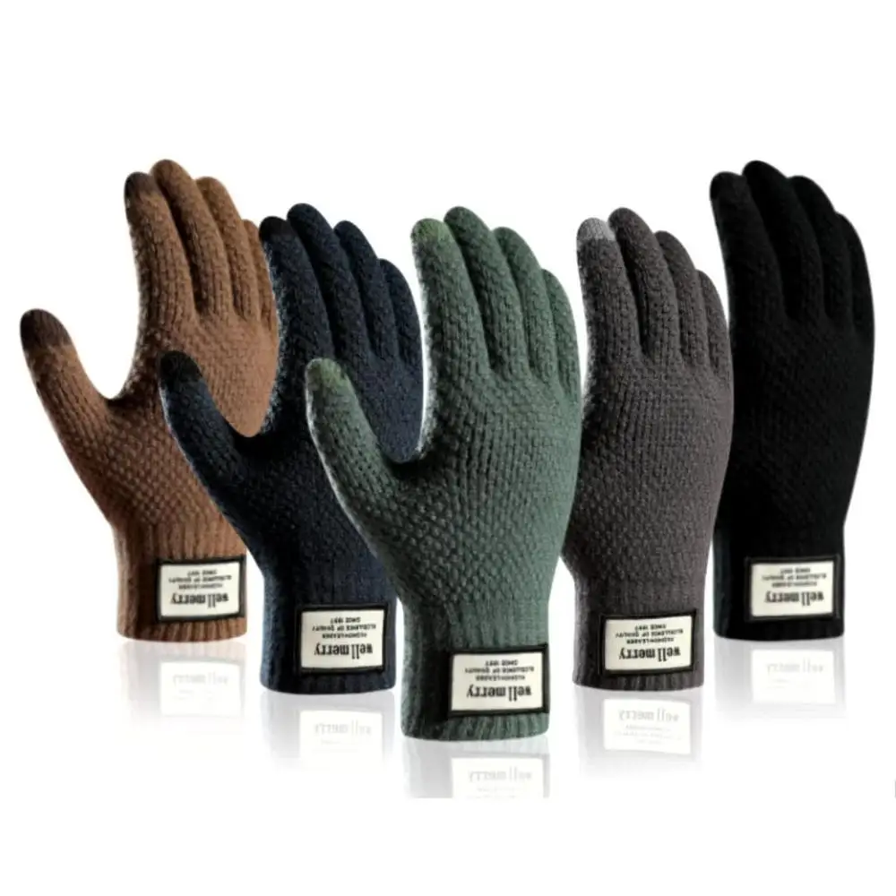 

Winter Autumn High Quality Warm Thicken Touch Screen Men Gloves Male Mitten Wool Cashmere