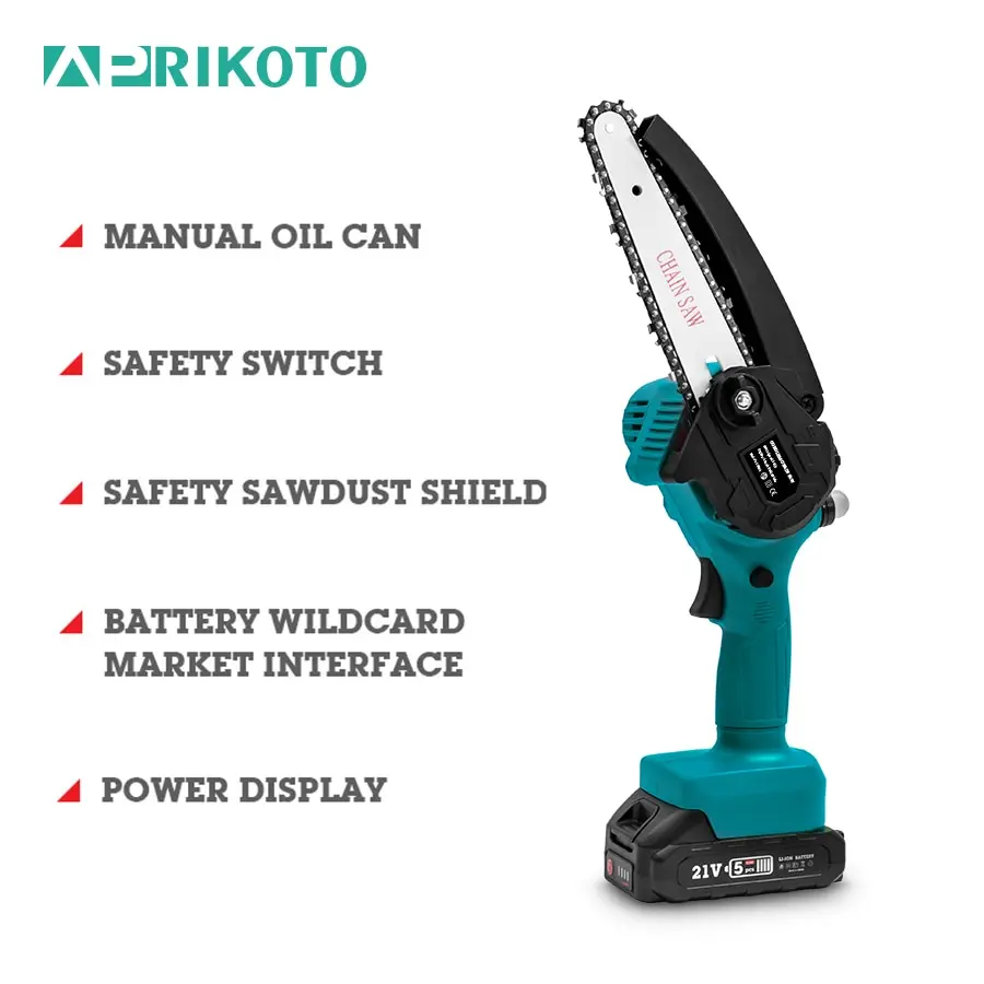 Мини-электрическая бензопила 6-дюймовая APRTIIKOTO для дома DIY древесина пила