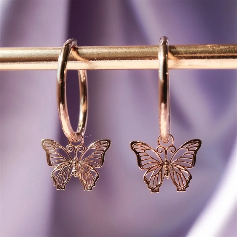 

Simple and Fresh Campus Style Earrings Butterfly Net Red Fashion Trend Ear Jewelry Accessories Design Sense of High-end Jewelry