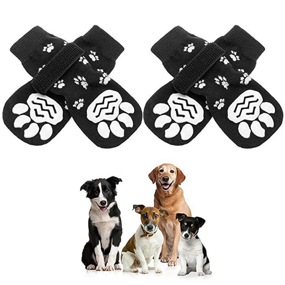 

With Paw Wear Anti For Medium Hardwood Small Protection Traction Slip Grips Dogs Control Floor Socks Large Protector Straps Dog