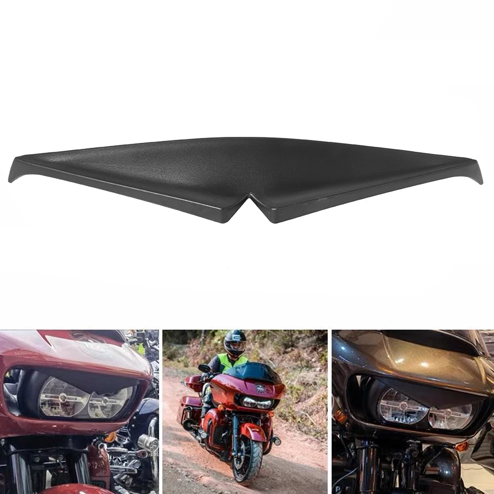 

Black Motorcycle Headlight Trim Headlamp Eyebrow Eyelid Upper Tip Cover Visor Accent ABS Plastic for Harley Road Glide 2015-2020