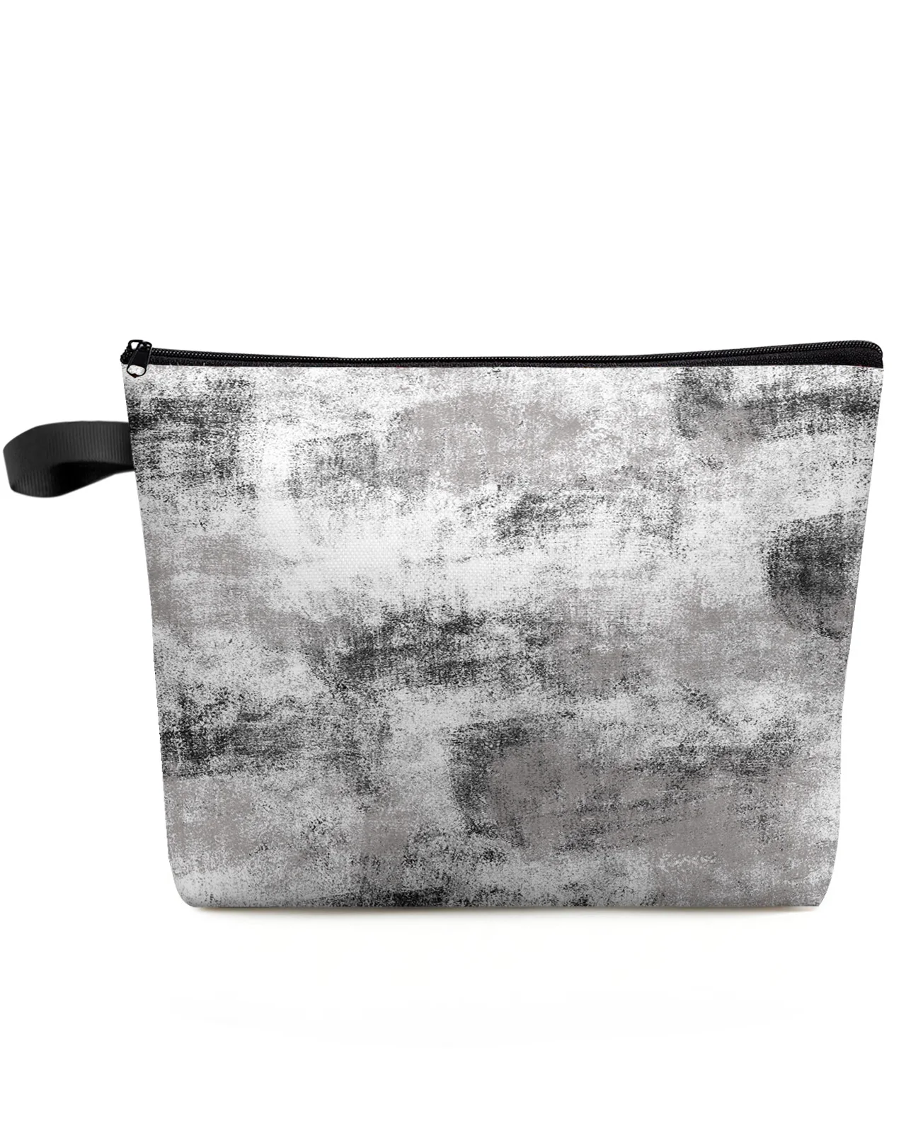 

Abstract Modern Vintage Texture Black And White Makeup Bag Pouch Women Essentials Cosmetic Bags Organizer Storage Pencil Case