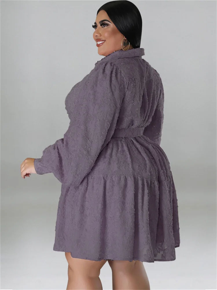Plus Size Dresses for Women Long Sleeve Button Floral Printed Elegant Midi Shirt Dress Wholesale Drops 3xl 4xl 5xl 6xl