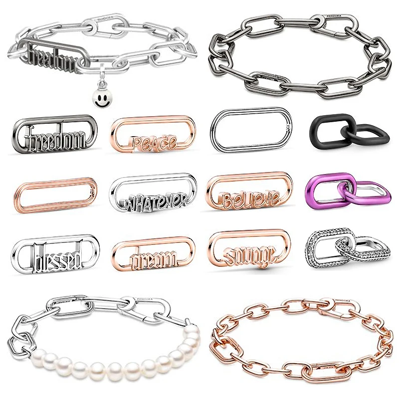 

New Hot Fine Jewelry Women Fit Original Me Series Beads Bracelet DIY Charms Plata De Ley 925 Sterling Silver Accessorie