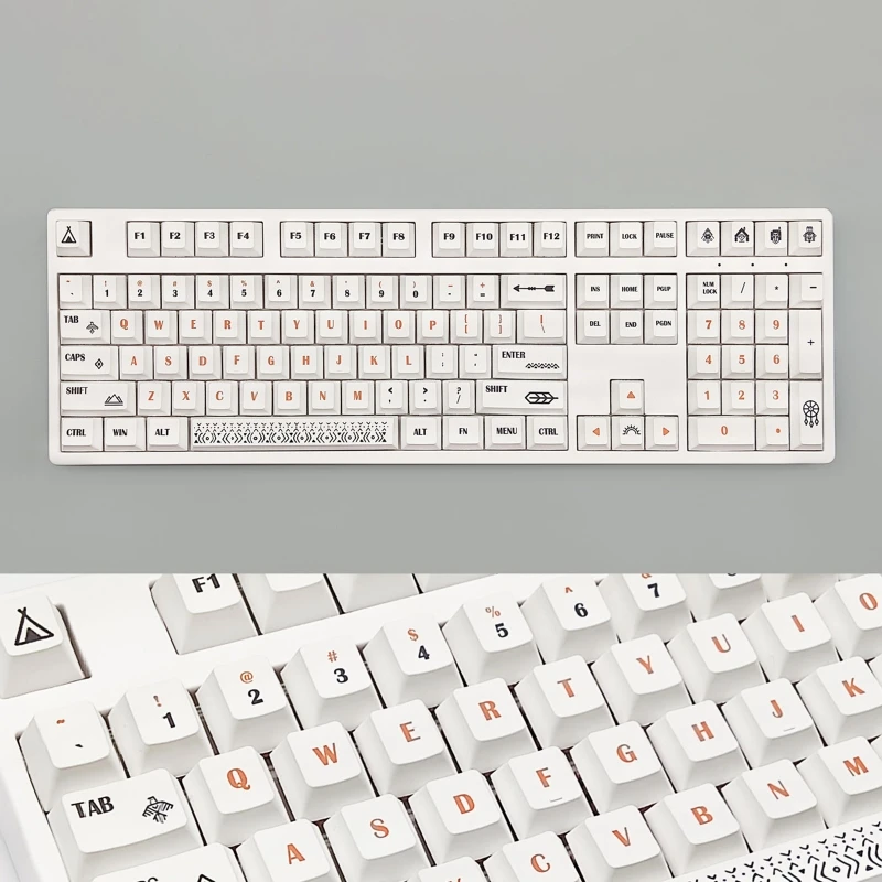 

137-Key Keycap PBT Cherry Profile Keycaps For 61/87/96/98/104/108 Mechanical Keyboard Totem Theme Personality Key Caps