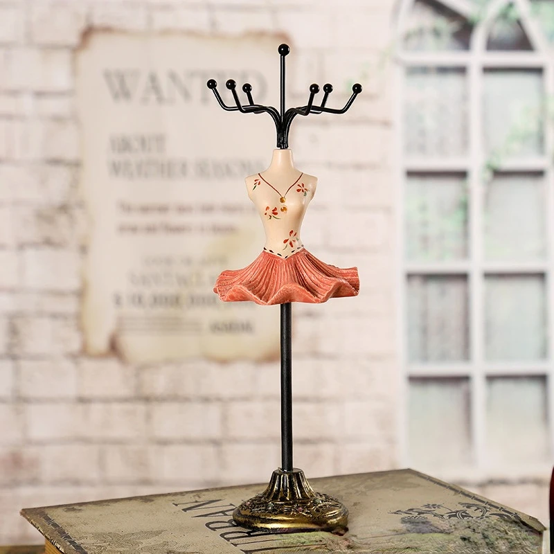 Mannequin Dress Holder Necklace Earrings Bracelet Organizer Jewelry Display Ring Earrings Display Stand Rack Holder