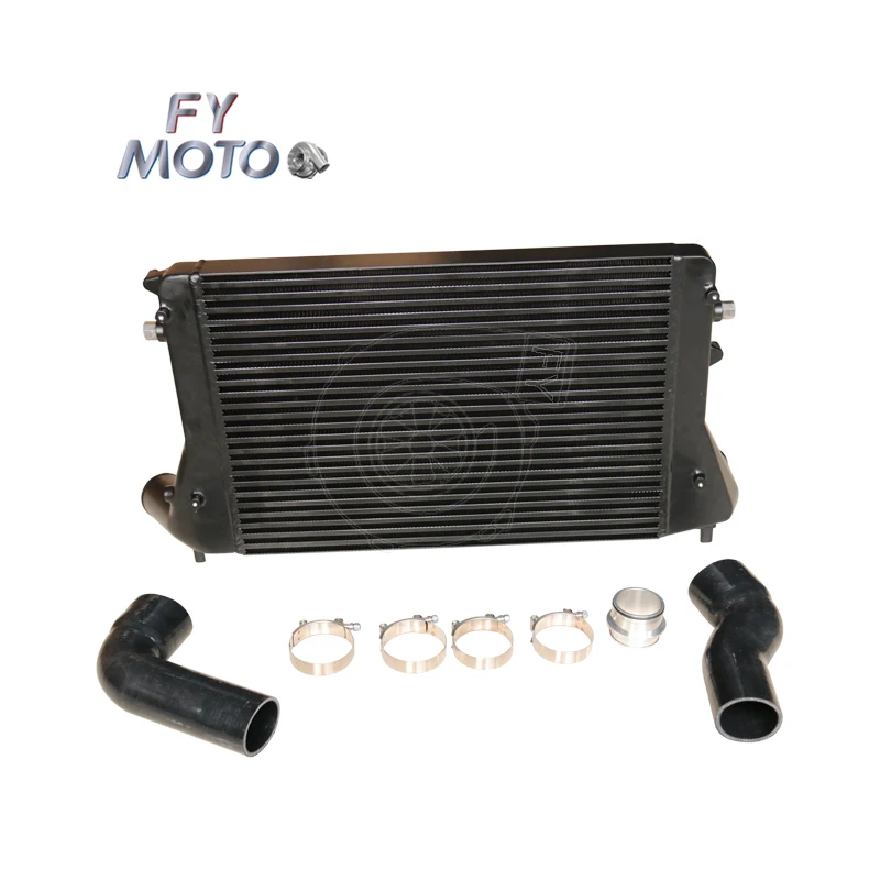 Фото Для VW Golf GTI 2.0 FSI TSI MK5 MK6 / Audi A3 2006-2010 годов выпуска, черный комплект интеркулера, тип Bar&Plate, размер сердечника 600*415*65 мм №1