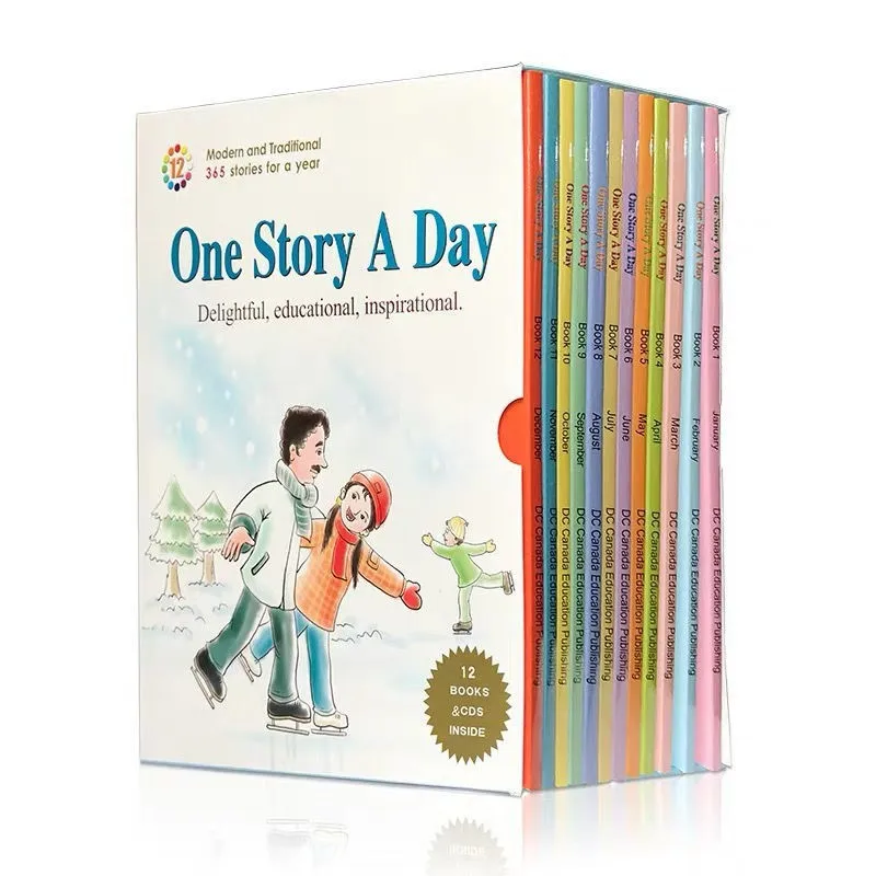 12 Books/Set One Story A Day 365 Stories For One Year Preschool Elementary And Junior High School English Reading Book Age 9+