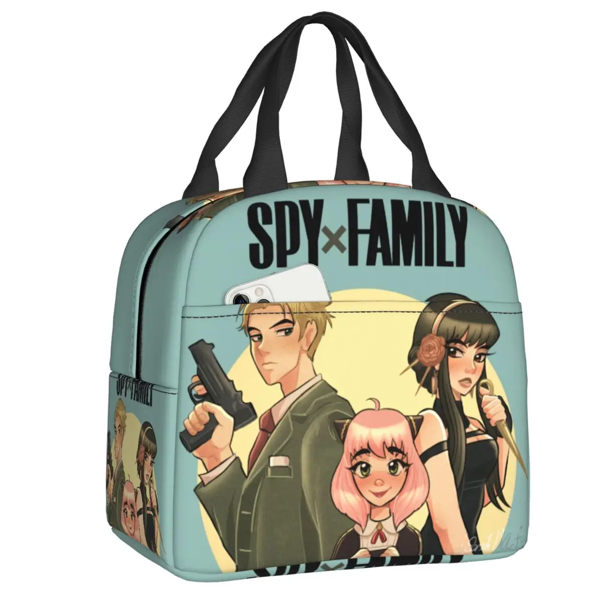 

Семейная шпионская изолированная сумка-тоут для ланча для женщин SpyFamily, портативный охладитель, термопищевой Ланч-бокс для школы