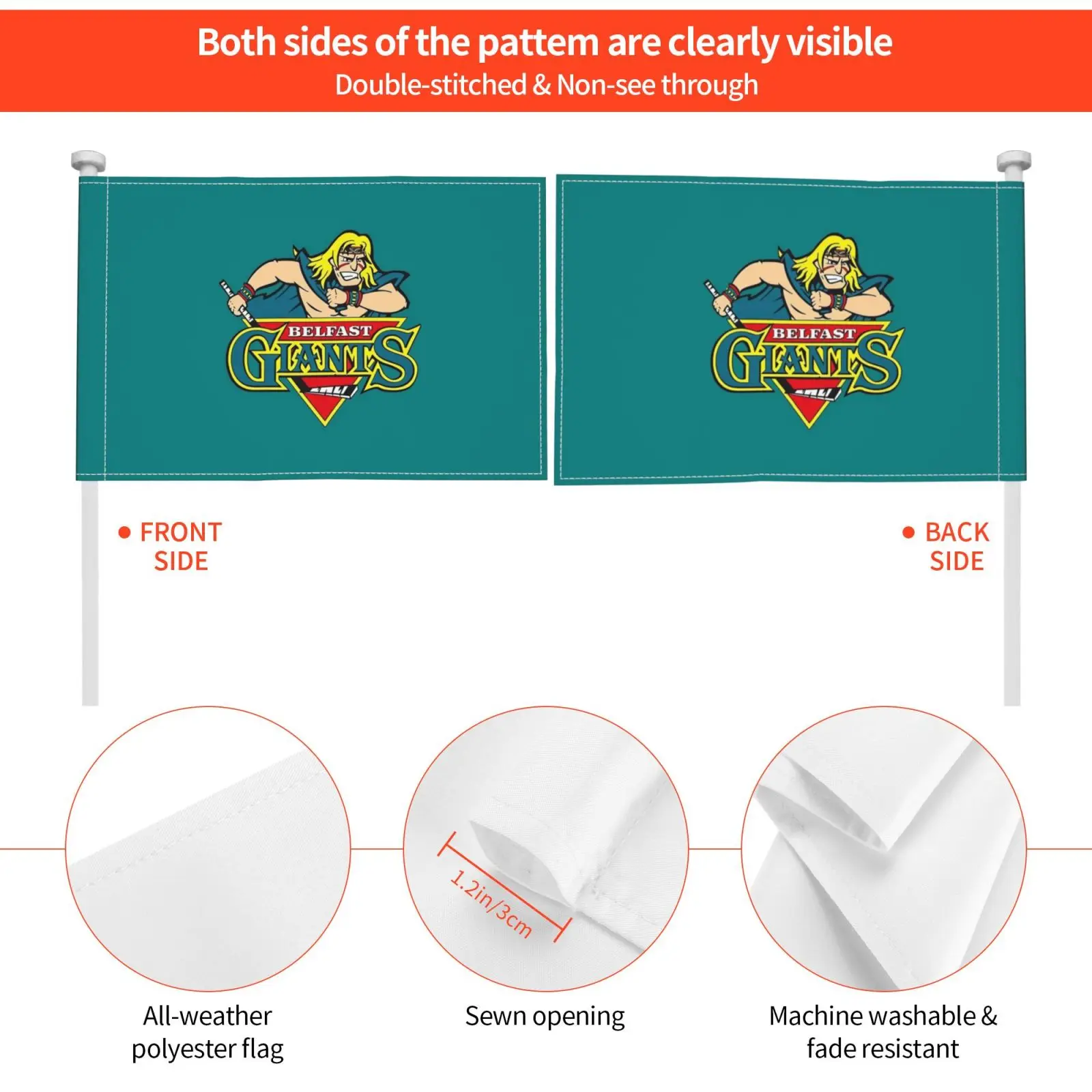 Флаг для хоккея с шайбой Белфаста флаг машины печать на заказ белфастские