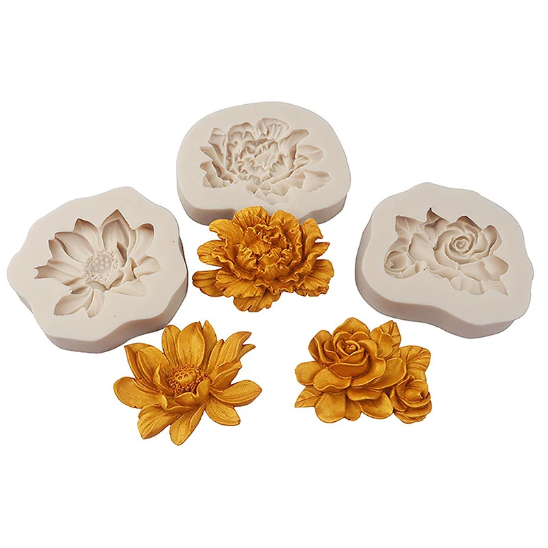 

Peony Sunflower Lotus Silicone Molds Chinese Rose Flower Mould DIY Chocolate Candy Cupcake Cake Mold Dessert Decoration