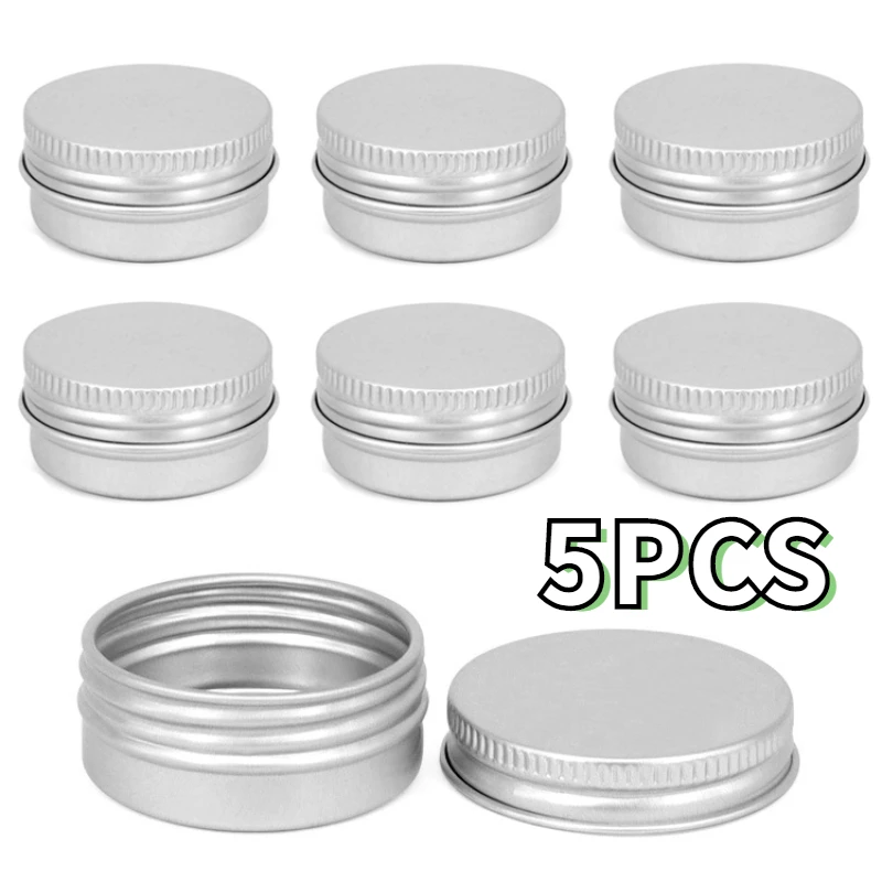 15ml Aluminum Cans Cosmetic Jewelry Change Storage Box Screw Top Round Aluminum Tins Cans Candle Spice Tins Cans Lid Containers