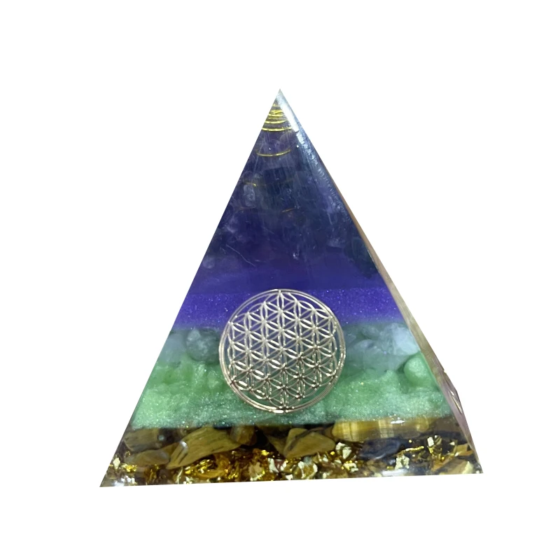 

Orgone Pyramid ornaments of natural crystal gravel tower Reiki Energy Healing Meditation