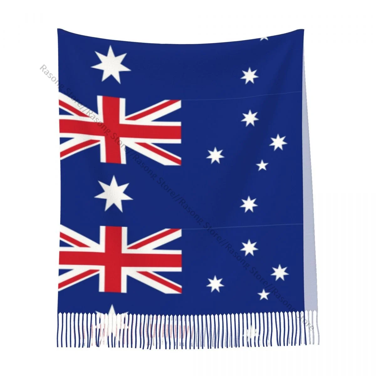 Зимний шарф с кисточками австралийский морской флаг женские кашемировые шарфы