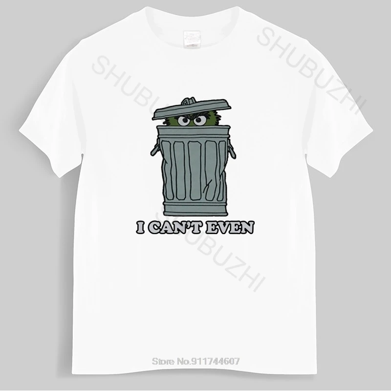 

Mens t shirt Sesame Street TALL Mens T-Shirt Oscar The Grouch I Can't Even Hiding Can Image new fashion tee-shirt man tee