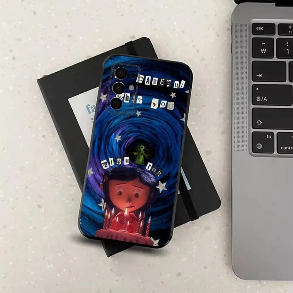 Чехол для телефона A-Anime C-CoralineS-S Samsung Galaxy A91 A80 A73 A72 A71 A53A52 A32 A31A22 A21s A20 черный чехол